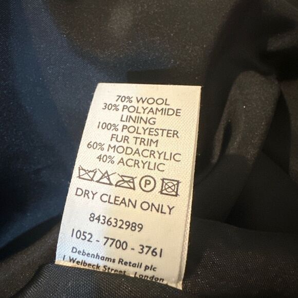 NWT Nuage at Debenhams black long coat size 16 - Picture 12 of 13